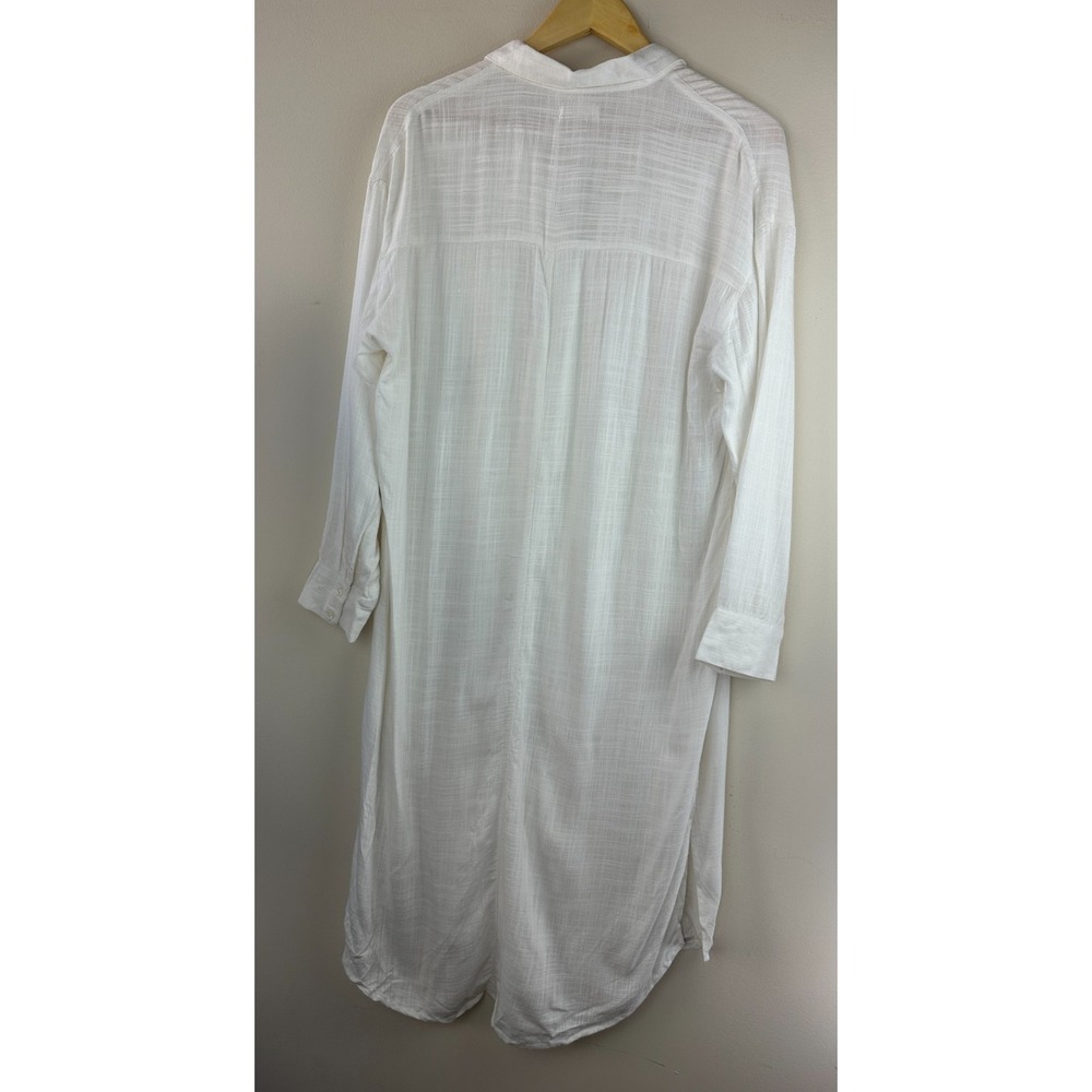 L*SPACE Barcelona Dress White Shirt Dress Coverup Button Up Pocket XS/S *No Belt - Picture 6 of 10